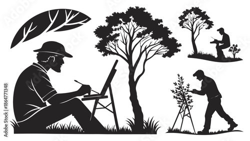 Artists capturing nature's beauty through painting and gardening