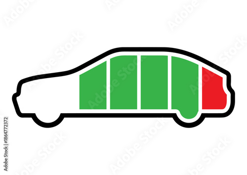 Electric vehicle EV battery charge level symbol icon. EPS 10 vector graphic illustration