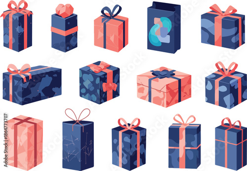 Festive Gift Boxes with Decorative Bows for Special Occasions