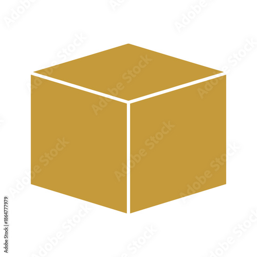 Golden 3D Cube Illustration