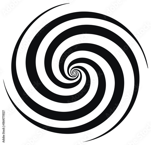 Hypnotic Black and White Spiral Vortex Optical Illusion Pattern