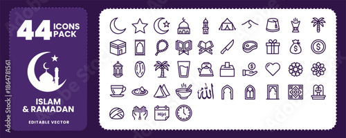 Ramadan and Cultural Festival Icons for Celebration Design