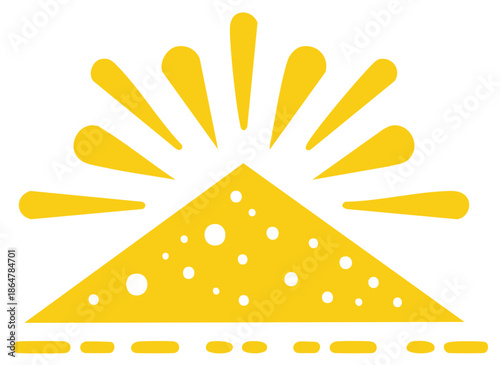 Abstract Yellow Sun and Cheese Icon