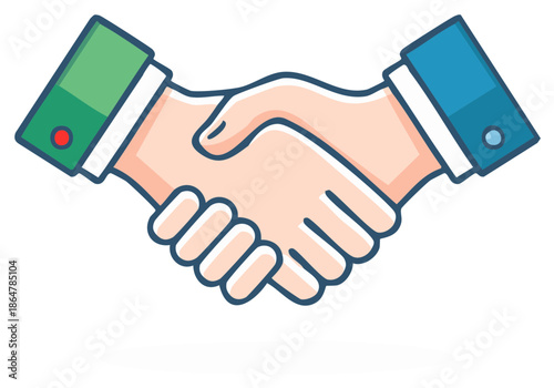 Partnership Handshake Icon Symbolizing Agreements or Deals Between Companies