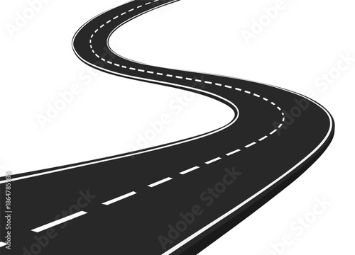 Winding Road Abstract in Black and White