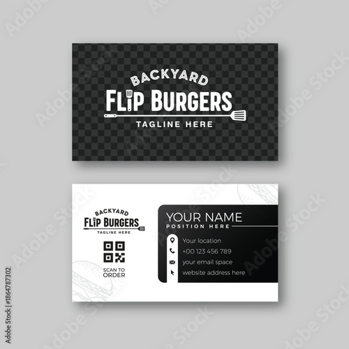 Burger restaurant business card template