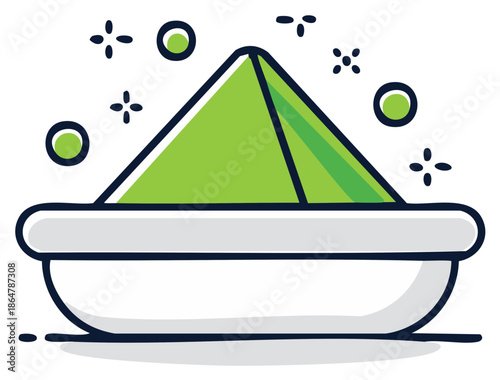 Lime Juicer Illustration Graphic with Green Fruit and Bubbles in a bowl for Citrus Juice Pressing