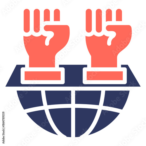 International Human Rights glyph color icon
