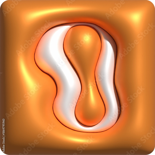 3D Colorful Glossy Alphabet Letter O Icon