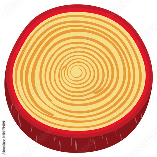 Tree Trunk Slice with Growth Rings, Wood Log Section with concentric circles, Sawed Tree Stump