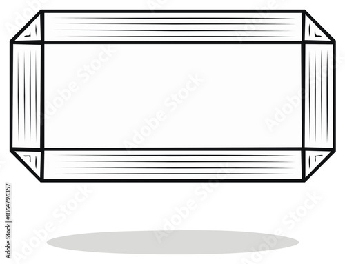Geometric Rectangular Frame with Stylized Shadow