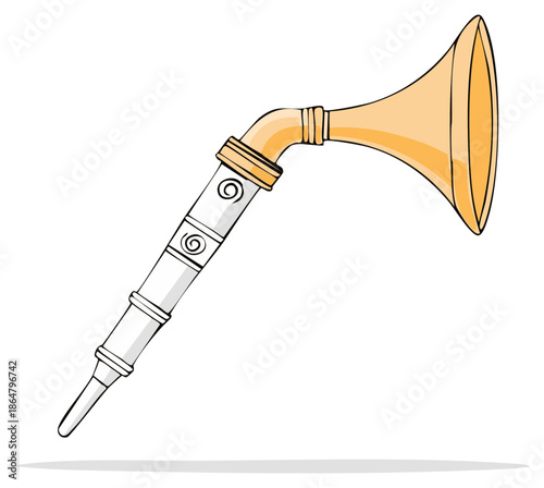 Cartoon Shehnai Illustration Indian Musical Instrument Wind Instrument Traditional Classical Music Performance