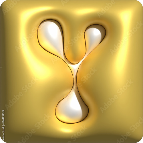 3D Colorful Glossy Alphabet Letter Y Icon