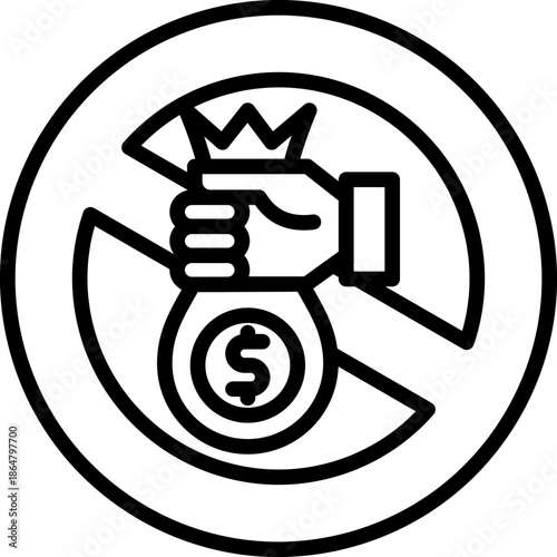 Anti Corruption line icon