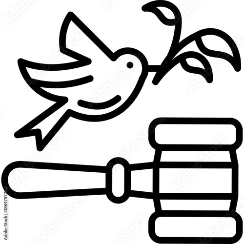 Peace And Justice line icon