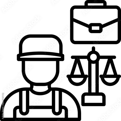 Worker Rights line icon
