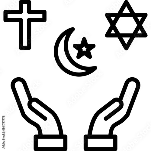 Freedom Of Religion line icon