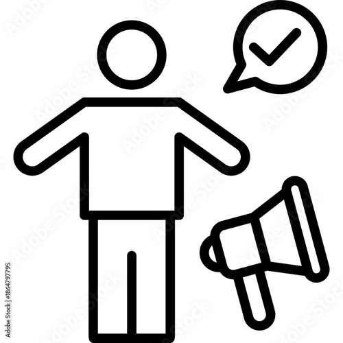 Freedom Of Speech line icon