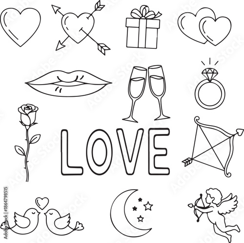 Valentines day symbols Stock Vector