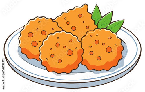 Delicious Arancini Balls with Green Leaves on Plate, Traditional Italian Cuisine