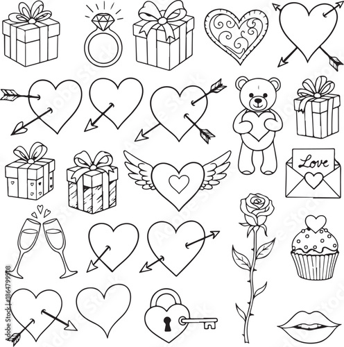 Valentines day symbols Stock Vector