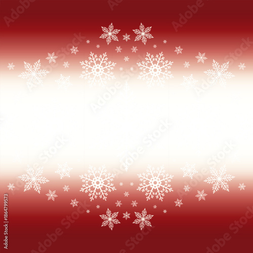 Festive Red Gradient Background with Snowflake Cluster