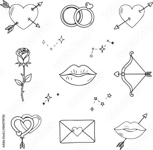 Valentines day symbols Stock Vector