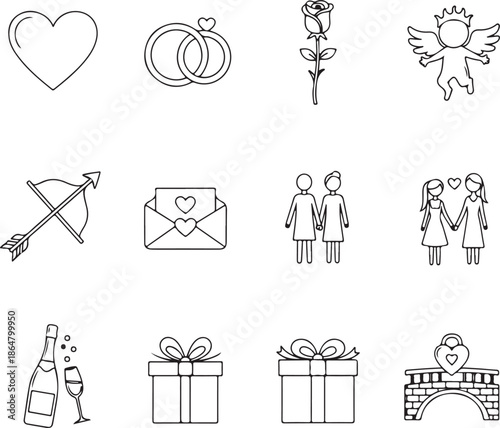 Valentines day symbols Stock Vector