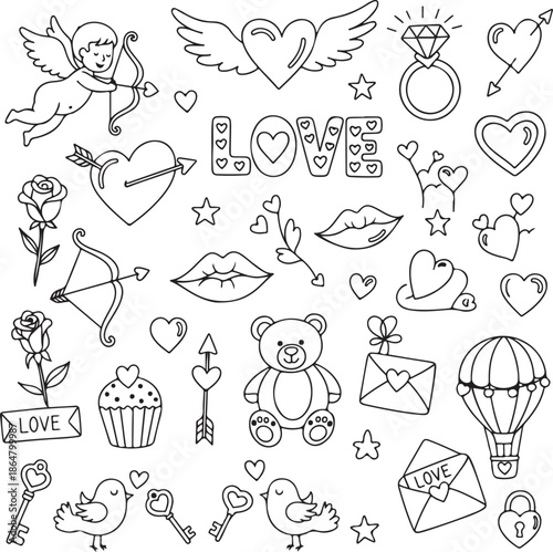 Valentines day symbols Stock Vector
