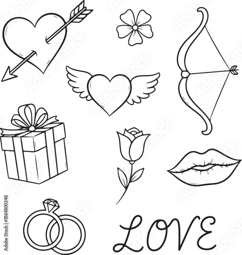 Valentines day symbols Stock Vector