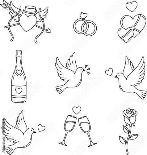 Valentines day symbols Stock Vector