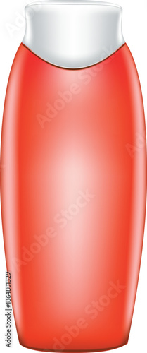 red plastic bottle isolated on white