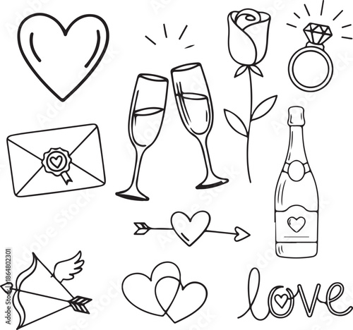 Valentines day symbols Stock Vector