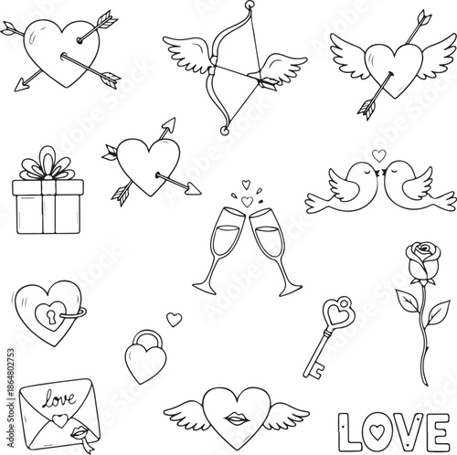Valentines day symbols Stock Vector