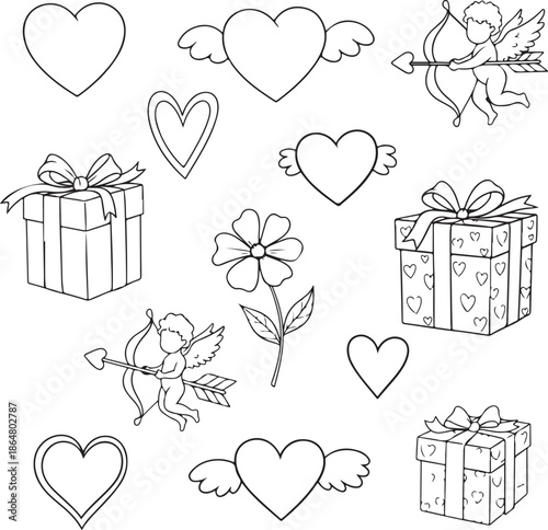 Valentines day symbols Stock Vector