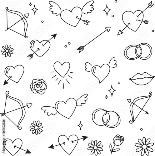 Valentines day symbols Stock Vector