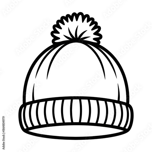 A bobble hat illustration vector style of a coloring page