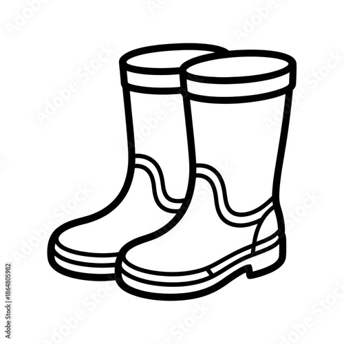 A rubber boots illustration vector style of a coloring page