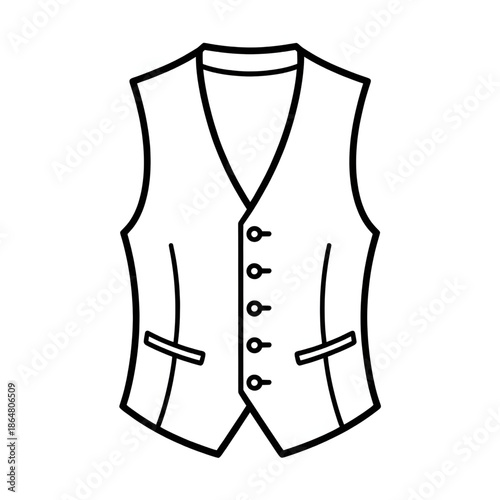 A waistcoat illustration vector style coloring page 