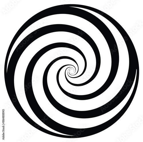 Hypnotic Black and White Spiral Pattern Creating a Captivating Optical Illusion