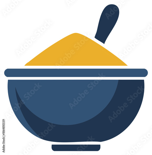 Bowl of Yellow Powder with Scoop