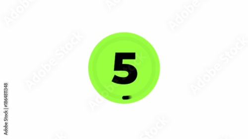 Animated Countdown Timer 10 to 1 Circular Counter on White Background