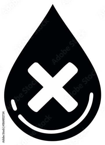 No Water Symbol: A Bold Graphic Icon Representing Drought, Water Conservation, and Environmental Concerns