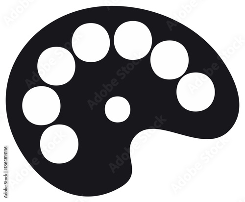 Artists palettes with white circles for mixing paints. Art supplies for painting, creative hobbies and painters studios.