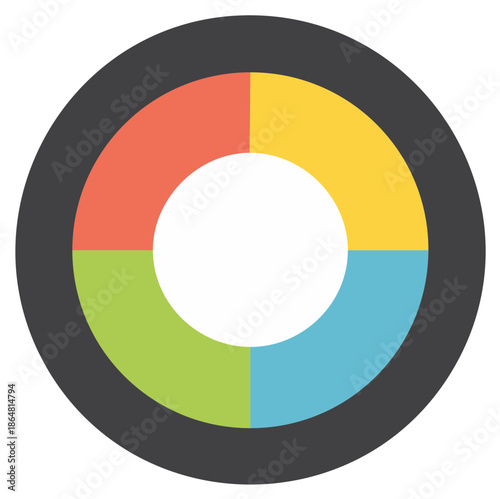Free Download Abstract colorful circular graphic with four segments in a donut shape - GFXLoad