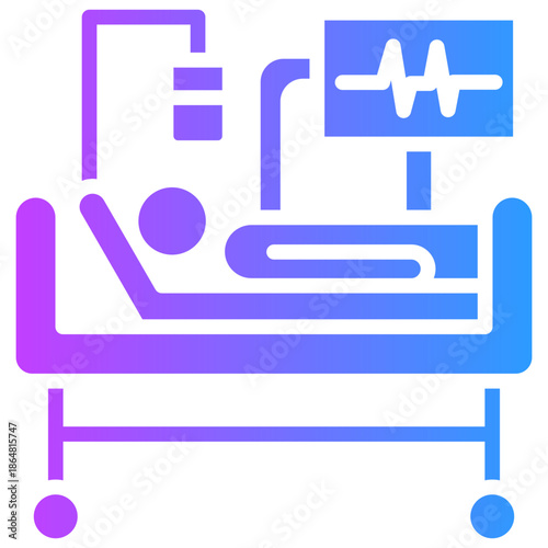Intensive Care Unit glyph gradient icon