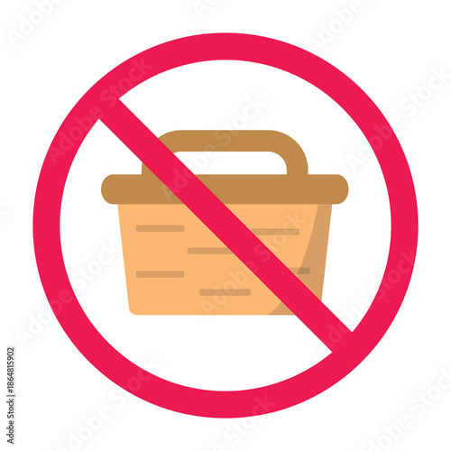 No wooden storage box sign, forbidden wooden storage box sign, wooden storage box prohibited symbol, do not use wooden storage box symbol