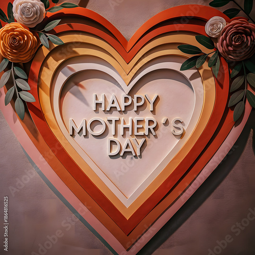 Happy Mother’s Day Layered Heart Design