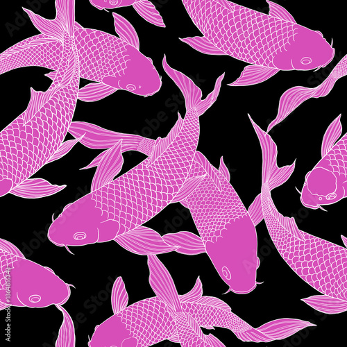 Wallpaper Mural Pattern modern koi carp pattern image that can be connected on all sides for use in decorative design and wallpaper.	
 Torontodigital.ca