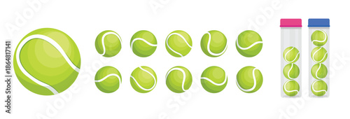 Tennis Ball Icon set Design Vector Template Illustration Sign And Symbol, Tennis Ball Design Template, Clipart for Sports Concepts, Competition Promotions, Advertisements, Graphics for a Tennis.